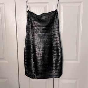 Black Sequined Strapless Dress.  Zipper in Back XS